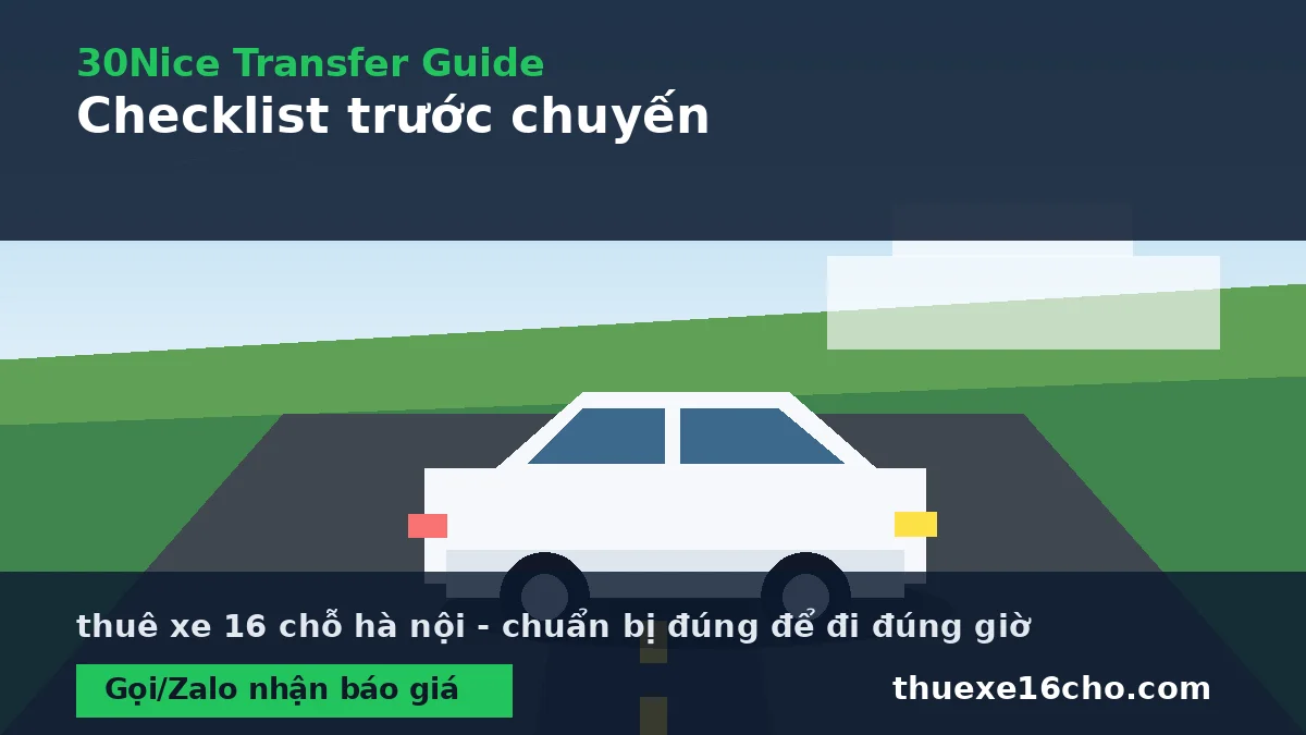 Checklist thuê xe 16 chỗ hà nội