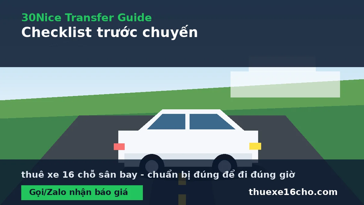 Checklist thuê xe 16 chỗ sân bay